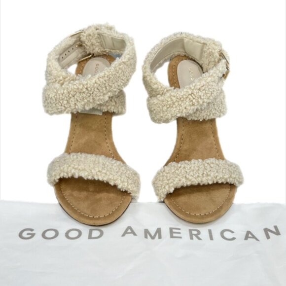 Good American Sherpa Sandals Heels Size 7 - Picture 6 of 7